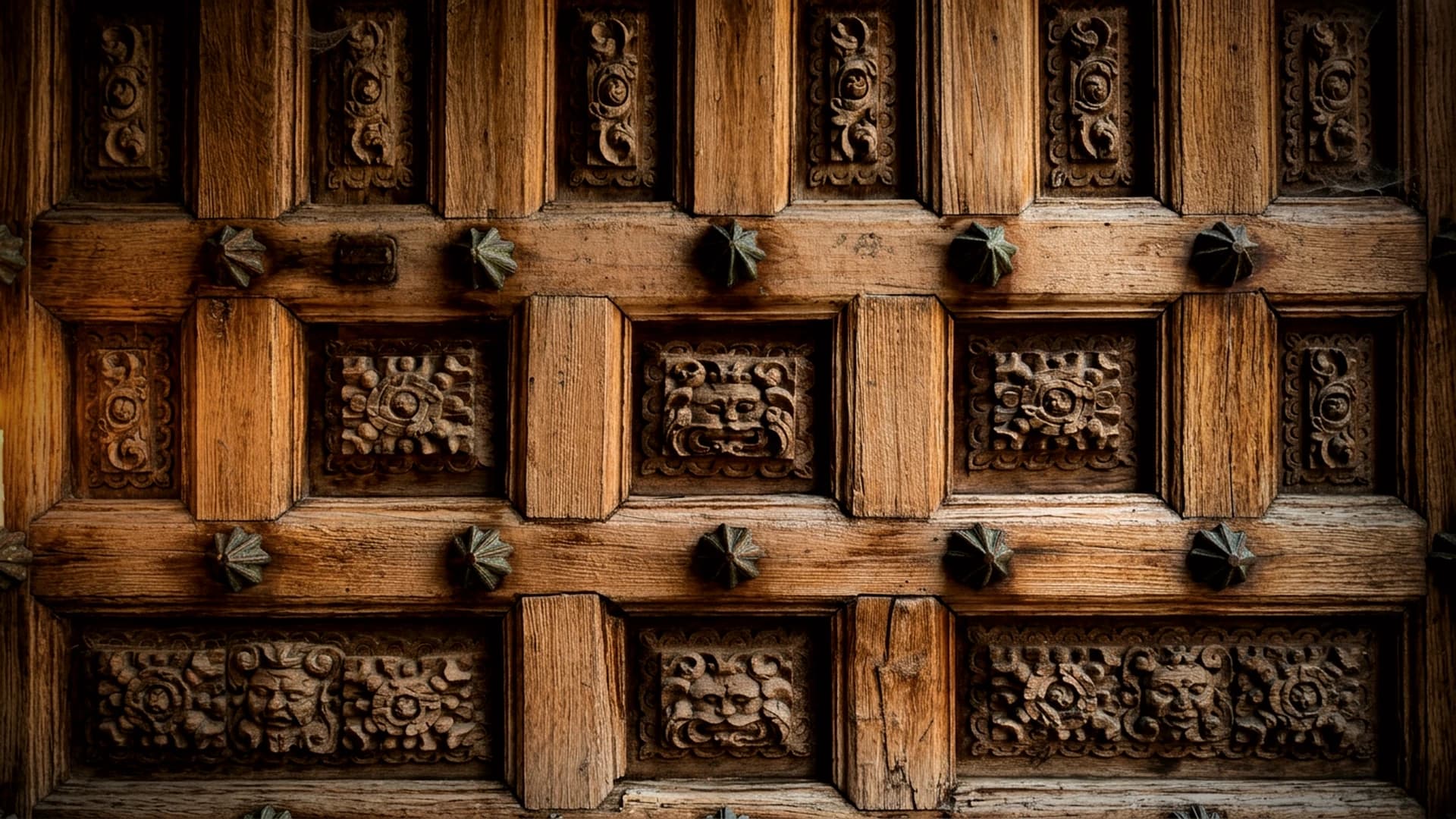 Gran puerta de castillo medieval